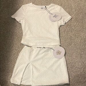 Princess Polly White Textured Two-Piece Set